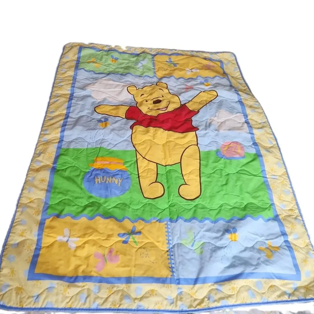 Vintage DISNEY Winnie The Pooh Quilted Blanket 42